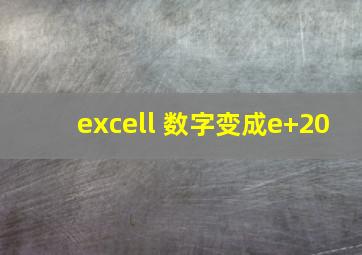 excell 数字变成e+20